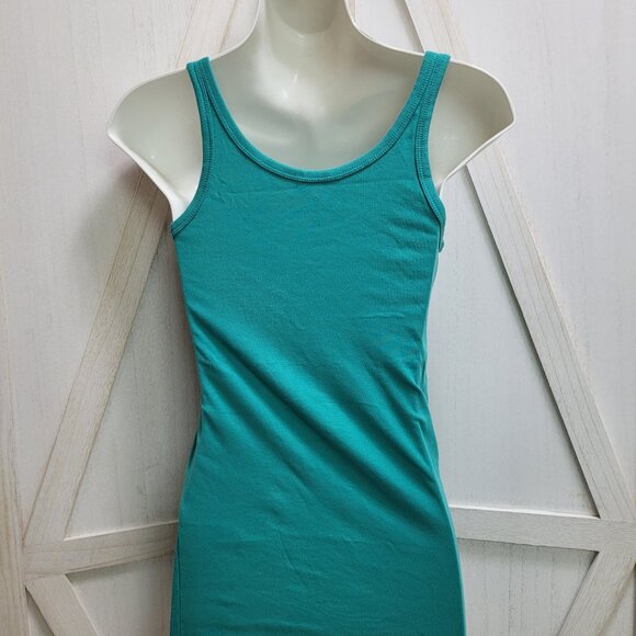 Two Banana Republic Basic Soft Cotton Blend Tank Tops, Teal and Black - Picture 7 of 7